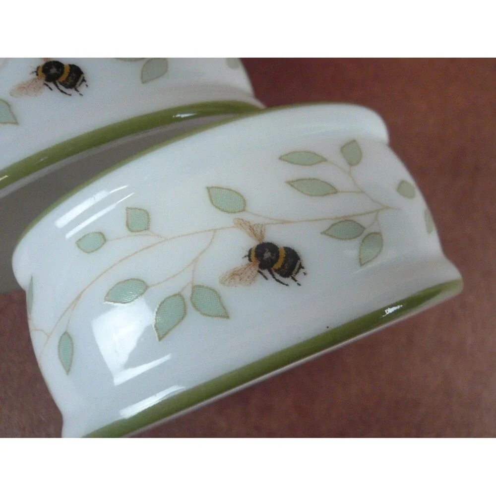 Lenox Butterfly Meadow 4 Porcelain Oval Napkin Rings Ladybug Bee